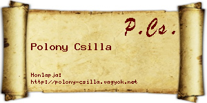 Polony Csilla névjegykártya